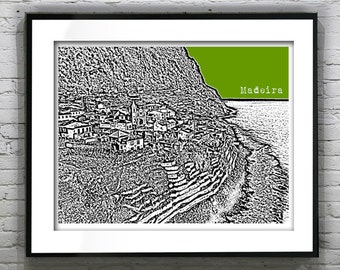 Madeira Island Portugal Poster Art Print City Skyline Item T2545