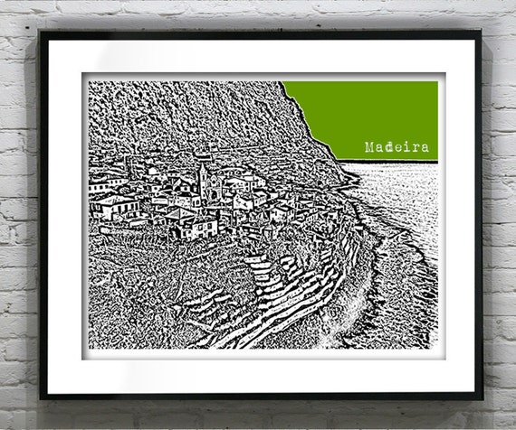 Madeira Island Portugal Poster Art Print City Skyline Item T2545