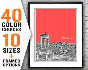 Edinburgh Poster Scotland  Print Art Calton Hill United Kingdom Item T1798