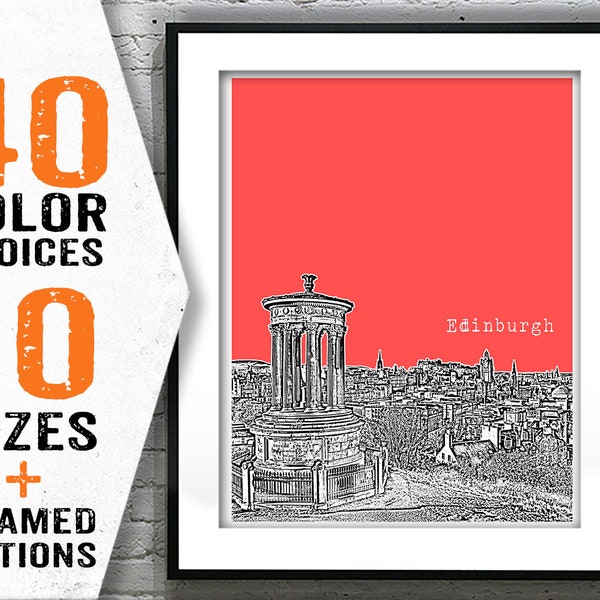 Edinburgh Poster Scotland  Print Art Calton Hill United Kingdom Item T1798