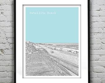 Satellite Beach Skyline Poster Art Print Florida FL Item T1041