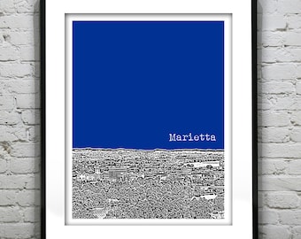 Marietta Ohio Skyline Poster Art Print Version 2 OH