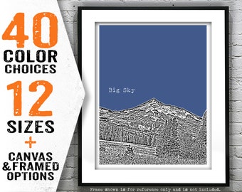 Big Sky Montana Mountain Poster Art Skyline Print Item T4782