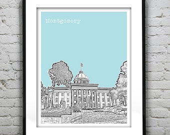 Montgomery Alabama Poster Art AL Item T4556