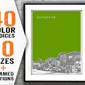 Springfield Pennsylvania Poster Print Art PA Skyline Item S5068