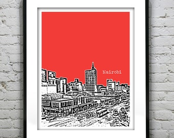 Nairobi Kenya Africa Skyline Poster Art