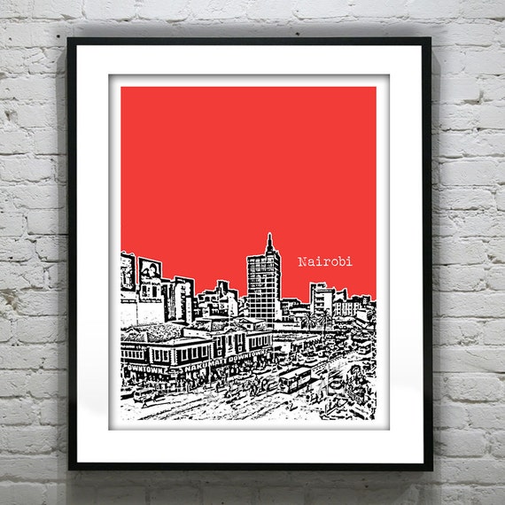 Nairobi Kenya Africa Skyline Poster Art