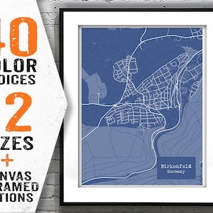 Birkenfeld Germany Map Poster Art Print Item T2887