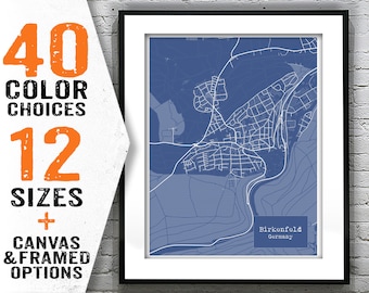 Birkenfeld Germany Map Poster Art Print Item T2887