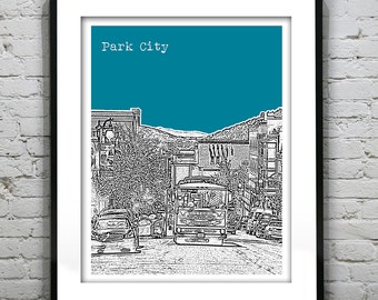 Park City Utah Poster Print Art Skyline  UT