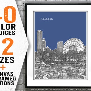 Atlanta Poster Georgia Skyline Art Print GA Item T5064