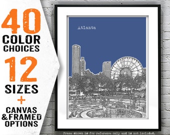 Atlanta Poster Georgia Skyline Art Print GA Item T5064