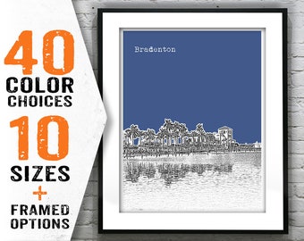 Bradenton Skyline Poster Art Print Florida FL Item T1497