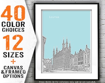 Leuven Belgium Poster Art Print Skyline Item T4056
