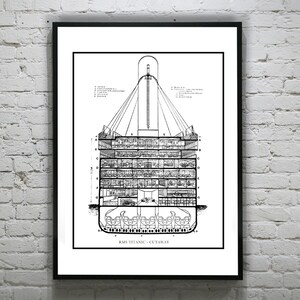 Titanic Cutaway Art Print Poster Vintage Illustration Item T2577