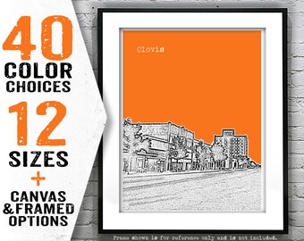 Clovis New Mexico Skyline Art Print Poster Item T4725