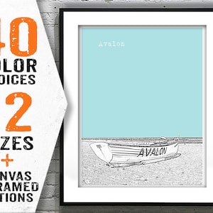 Avalon New Jersey Skyline Poster Print Art NJ Jersey Shore Item T2175