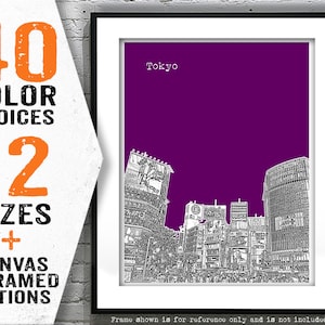 Tokyo Japan Skyline Poster Art Print Travel Item T4648