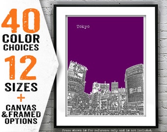 Tokyo Japan Skyline Poster Art Print Travel Item T4648