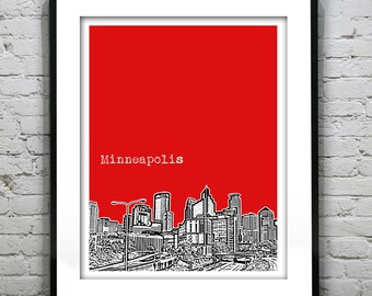 Minneapolis Skyline Poster Art Print Minnesota MN Item T2825