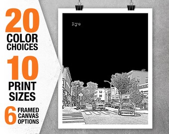 Rye New York Poster Print Art Skyline NY Item T5355