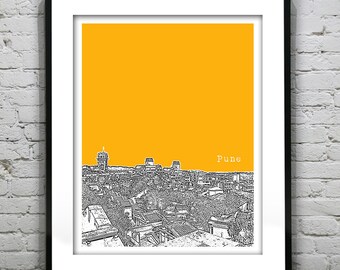 Pune India Poster Art Print Skyline India