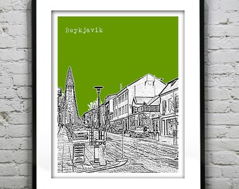 Reykjavik Iceland City Skyline Poster Art Print Item T1157