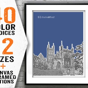 Gloucester Skyline Poster Art Print England UK Item T2611