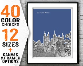 Gloucester Skyline Poster Art Print England UK Item T2611