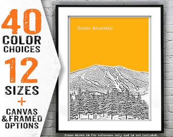 Burke Mountain Ski Vermont Skyline Poster Art Print VT Item T5050