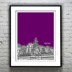 Graz Austria Poster Art Print City Skyline