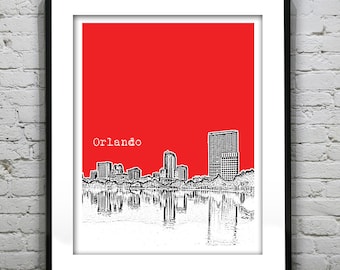 Orlando Skyline Poster Art Print Florida FL Version 1