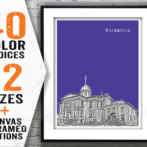 Woodstock IL City Skyline Poster Print Art Illinois Item T2345