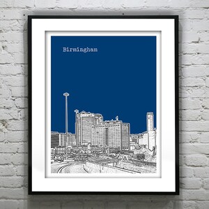 Birmingham Alabama Poster Art Print Skyline Version 1