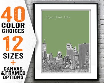 New York City Upper West Side Skyline Poster Art Print Manhattan NY Item T2323