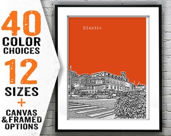 Niantic Skyline Poster Art Print Massachusetts MA Item T2592