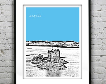 Argyll Poster Argyllshire Scotland United Kingdom Art Print Skyline Item T4460