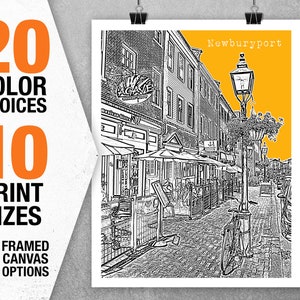 Newburyport Massachusetts Skyline Poster Art Print MA Item T5299