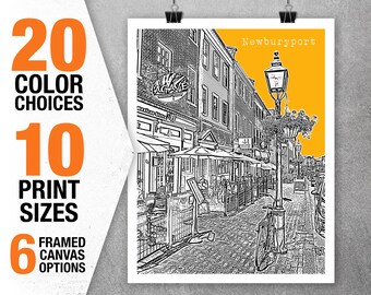 Newburyport Massachusetts Skyline Poster Art Print MA Item T5299