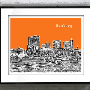 Hamburg Germany City Skyline Poster Print Art Version 3