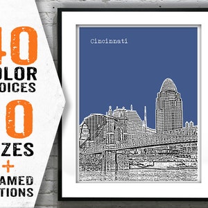 Cincinnati Ohio Poster Art Print Cincinnati OH Item T1635