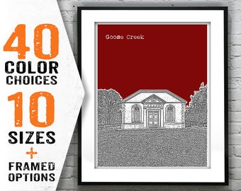 Goose Creek Skyline Poster Art Print Image South Carolina SC Item T1433