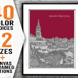 Saint-Émilion France City Poster Skyline Art Print Item T4987