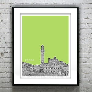 Siena Italy City Skyline Poster Art Print Piazza Del Campo Sienna Item T4501