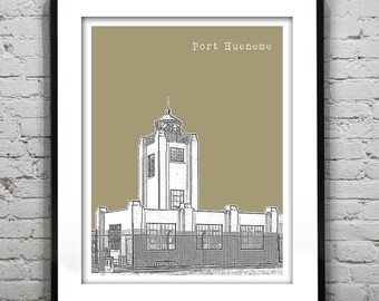 Port Hueneme California Skyline Poster Print Art California CA Item T2675
