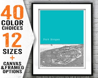 Fort  Morgan Alabama Poster Art Print Skyline AL Item T5068