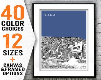 Wildcat Mountain New Hampshire Skyline Poster Art Print Gorham Ski NH Item T4747