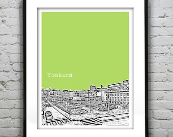 Yonkers New York Poster Print Art Skyline  NY