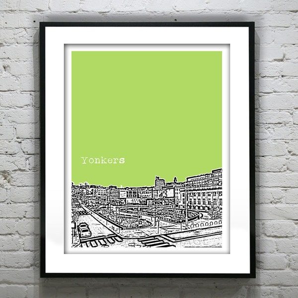 Yonkers New York Poster Print Art Skyline  NY