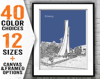 Niamey Niger Poster City Art Print Skyline Item T5048